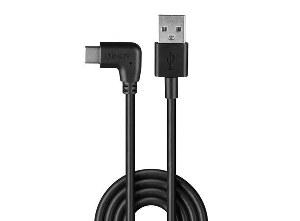Lindy USB A>C kabel 2.0 1 m Vinklet USB-A USB-C 480Mbps 