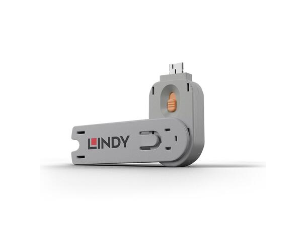 Lindy USB A Port Blocker Nøkkel, Orange 