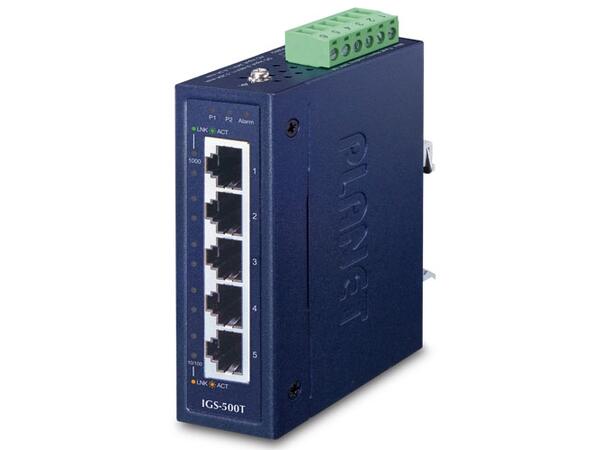 Planet Switch 5-p Gigabit Kompakt Layer2 Industri IP30 DIN 