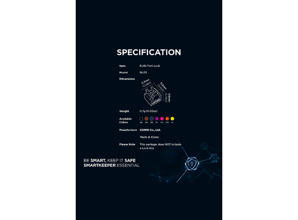 Smartkeeper Essential RJ45 Lås - Brun RJ45 Port Lås - 12stk 