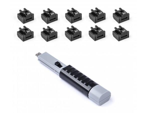 Smartkeeper Essential RJ45 + Nøkkel-Sort RJ45 Port Lås 10stk + Nøkkel Basic 