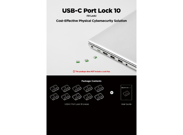 Smartkeeper Essential USB-C Lås - Grønn USB-C Port Lås - 10stk 