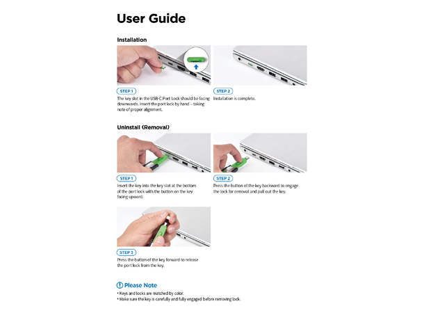 Smartkeeper Essential USB-C Lås - Grønn USB-C Port Lås - 10stk 