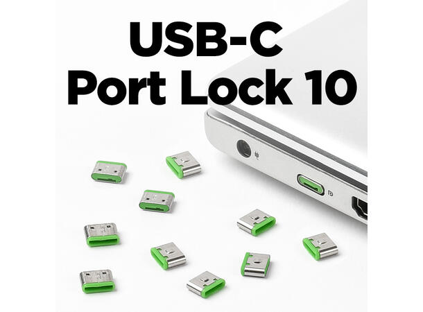 Smartkeeper Essential USB-C Lås - Grønn USB-C Port Lås - 10stk 