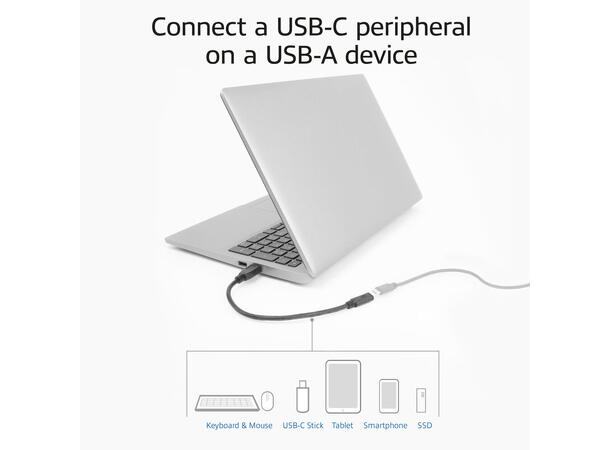 ACT USB-C Hun- USB A Han - 0,2m USB 3.2 Gen1,  5Gbps 