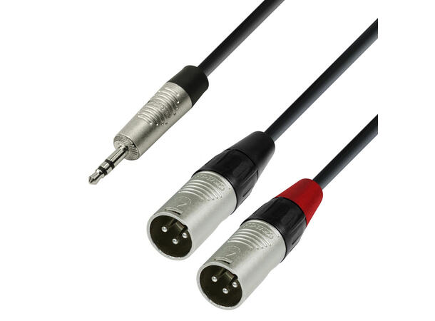 Adam Hall Audioadapter 3,5- 2xXLR- 3 m 3,5mm plugg til 2xXLR 3-pin Han 