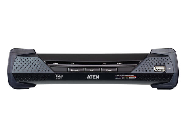 Aten KVM DVI-I DualHead IP Receiver RS-232 Control and Audio 