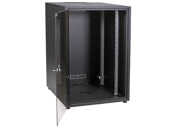 EFB Rack Skap 600x600 12U Office Modell Sort komplett, 871mm Høyde 