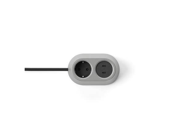 FF Nomad Block 02 - Grå 1xStrøm 2xUSB-C 30W 3 m 