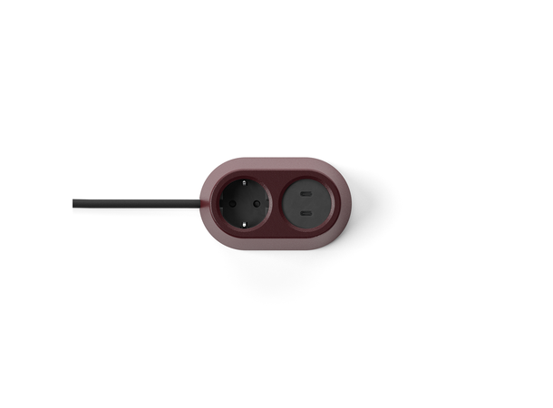 FF Nomad Block 02 - Mørkrød 1xStrøm 2xUSB-C 30W 3 m 