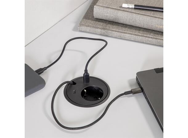 FF PD17-GST 1xStrøm 2xUSB-C Wieland GST18®  Sort 