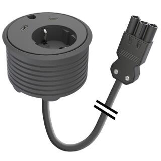 FF PD17-GST 1xStrøm 2xUSB-C Wieland GST18®  Sort