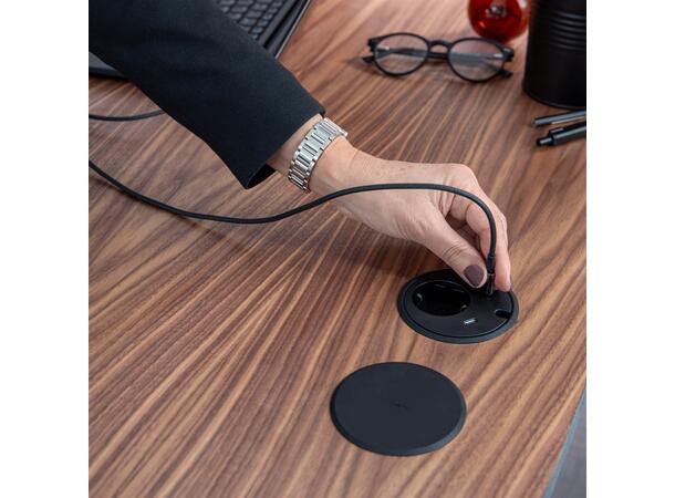 FF PD17-GST 1xStrøm 2xUSB-C Wieland GST18®  Sort 