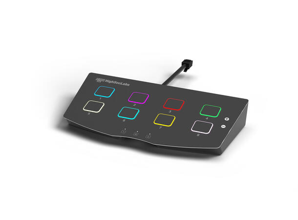 HighSecLabs Remote Ctrl Programable RGB 8-Knappers Panel, Daisy chain, RGB Ledl 