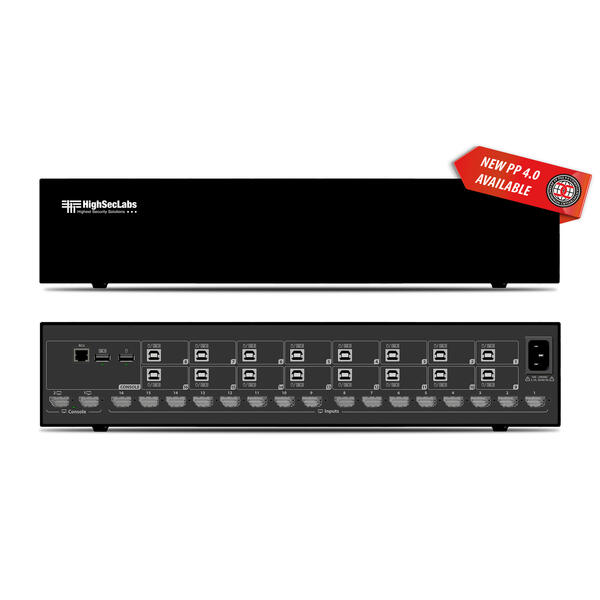 HighSecLabs Secure KVM Combiner 16p, DP/HDMI  fUSB PP 4.0 UHD 4K