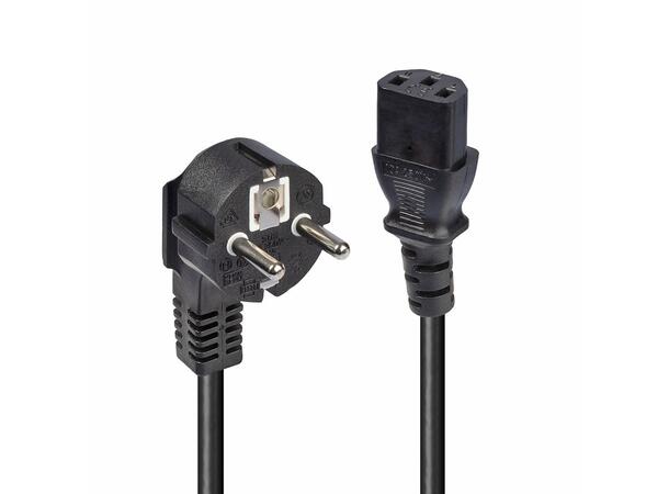 Lindy 2m Schuko 2-Pin Plug to IEC C13 Strømkabel (Svart)