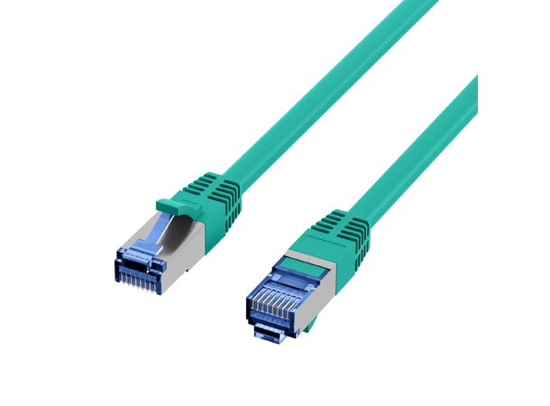 SFTP Patch Cat.6A/ 7 -  15 m Grønn LSZH 500MHz 26/7AWG Halogenfri Superflex 