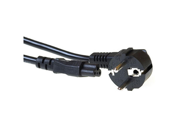 Strømkabel C5 SCHUKO -  0,5 m Vinklet Schuko CEE 7/7 vinklet Hann - C5 Hann 