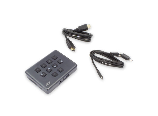 ACT - Dual-HDMI Video Capture Switch 4K USB-C mot PC- HDMI og analog lyd inn 