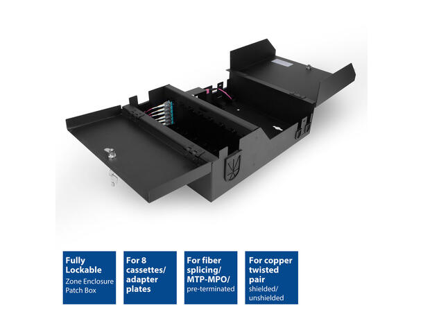 ACT Kasett 8 slots TP og Fiber Låsbar 