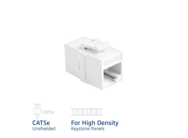 Adapter UTP Cat.5e Skjøtestykke Keystone RJ45 Skjøtestykke 