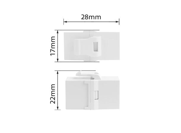 Adapter UTP Cat.5e Skjøtestykke Keystone RJ45 Skjøtestykke 