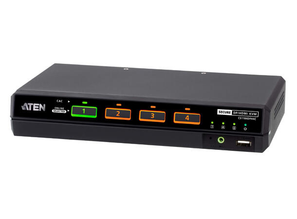 Aten Secure KVM Switch 4p 5K Combo port Single Display NIAP PSD PP 4.0, CAC 