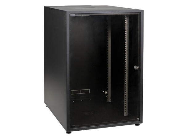 EFB Rack Skap 600x600 18U Office Modell Sort komplett, 871mm Høyde 