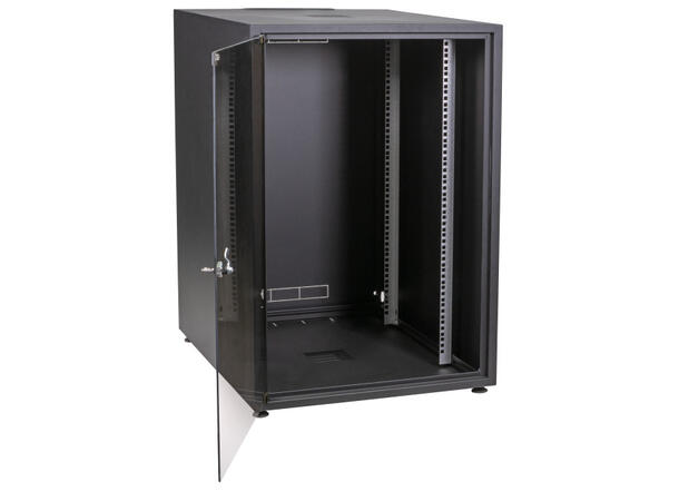 EFB Rack Skap 600x600 18U Office Modell Sort komplett, 871mm Høyde 