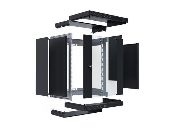 EFB Rack Skap X Vegg 19" 15U Rack 15U Sort Maks 60kg 