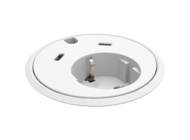 FF PD17 - Strøm -2x USB-C Gjennomføring Hvit 