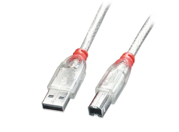 Lindy USB kabel A > B, 3 m Transparent 