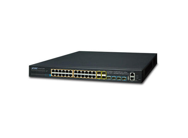 Planet Switch 24-p Gigabit 4xSFP 10G Layer3 VLAN QoS (IGMP) Stackable PoE+ 
