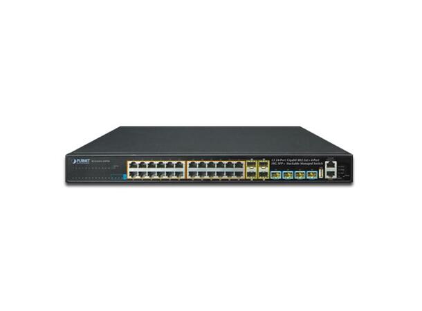 Planet Switch 24-p Gigabit 4xSFP 10G Layer3 VLAN QoS (IGMP) Stackable PoE+ 