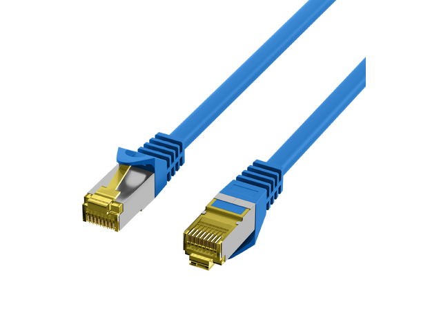 SFTP Patch Cat.7/6A - 10 m BlåLSZH 600MHz 26/27AWG PiMF Halogenfri Snagless 