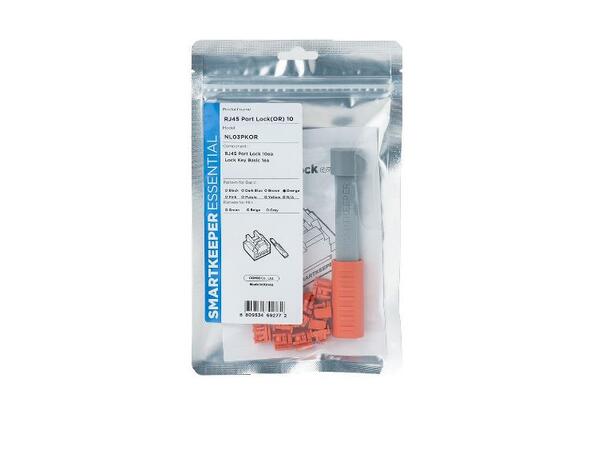 Smartkeeper Essential RJ45+Nøkkel - Oran RJ45 Port Lås 10stk + Nøkkel - Oransje 