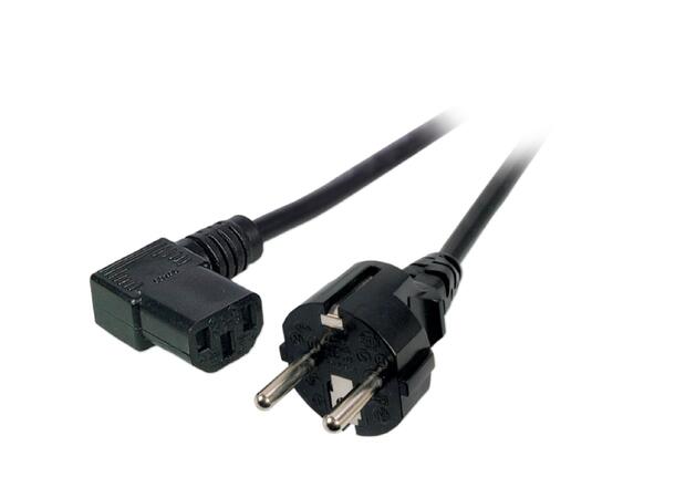 Strømkabel C13 SCHUKO -  3,0 m Vinklet 3x0,75mm² Sort 