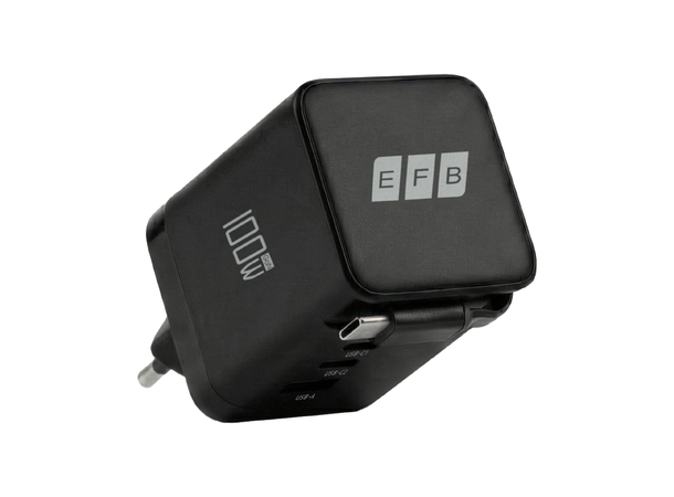 EFB USB-C Lader 100W 0,7 m 2xUSB-C - USB A - Uttrekkbar 