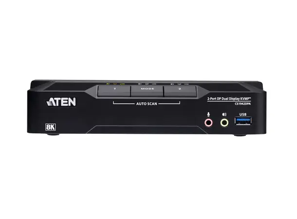 Aten KVM Switch 2-Port DP USB3 8K DisplayPort USB3 Audio 4xKabel 