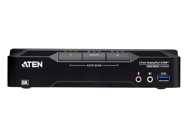 Aten KVM Switch 2-Port DP USB3 8K MST DisplayPort USB3 HD Audio 
