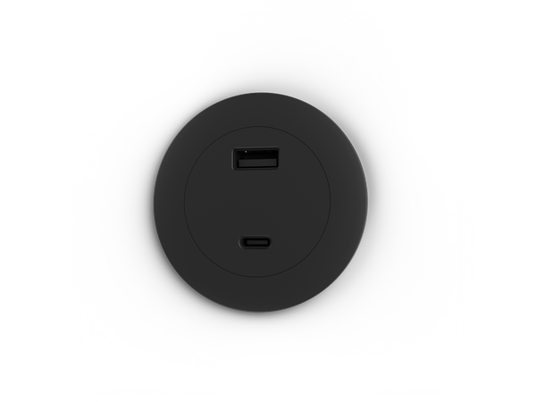 DFY Artplug Slim 65w,  Sort 1xUSB A 1x USB-C 1,8 m ledning 