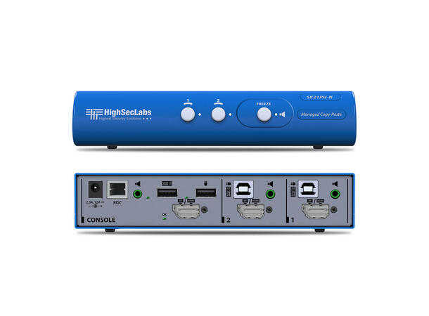 HighSecLabs Secure KVM 2p DP/HDMI 4K BAA & TAA 