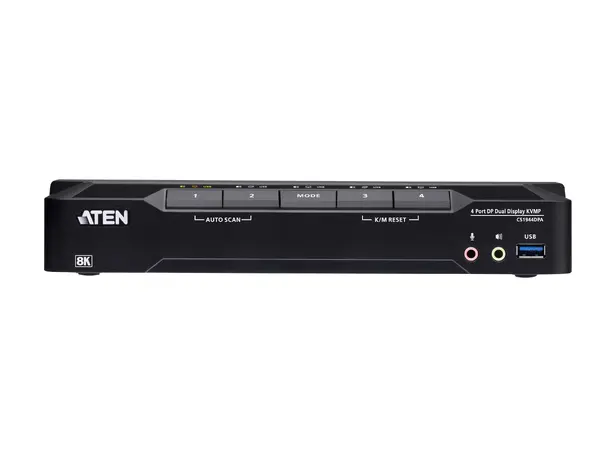 Aten KVM Switch 4-Port DP USB3 8K DisplayPort USB3 Audio 4xKabel 