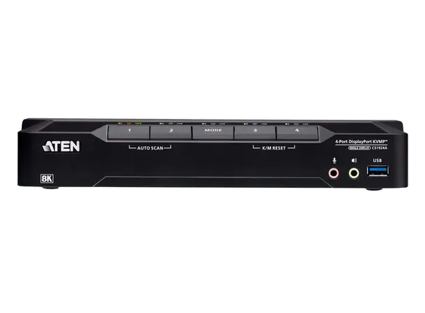 Aten KVM Switch 4-Port DP USB3 8K DisplayPort USB3 Audio 4xKabel 