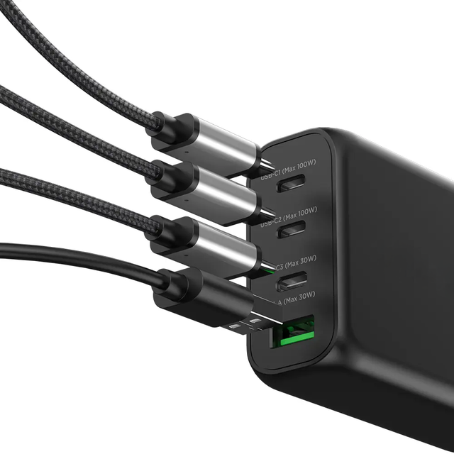 Gan lader med 3 x USBC og 1 x USBA